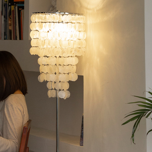 法国 Coquille天然贝母落地灯 设计师浪漫唯美复古客厅沙发边贝壳