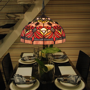 新款欧式复古蒂尼彩色玻璃酒吧餐厅吧台卡座个性民国老上海吊灯饰