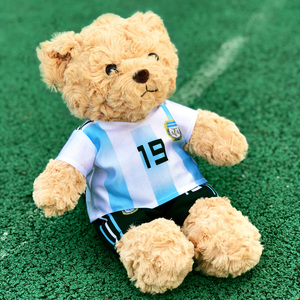 2018足球篮球明星球衣泰迪熊公仔C罗梅西熊詹姆斯送球迷男孩礼物
