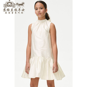 英国M&S玛莎代购 女童女婴24新款 白色蝴蝶结无袖公主裙连衣裙子