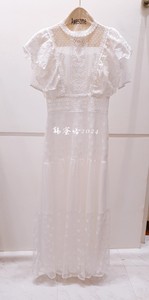 AWESOME韩国东大门代购蕾丝花边显瘦短袖气质连衣裙