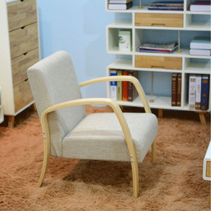 日式小户型布艺简美式单人双人实木沙发咖啡椅酒店田园欧式风格