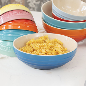 LC酷彩家用陶瓷20cm大面碗深汤碗泡面碗水果碗盛汤碗碟盘日式餐具
