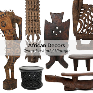 Roomology非洲进口古董孤品实木纯手工雕刻家具茶几木凳雕塑摆件