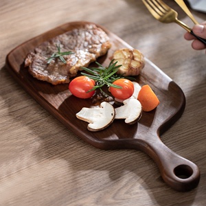 北美黑胡桃木砧板整实木牛排板日式家用切菜板小案板水果面包托盘
