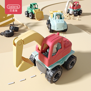 贝恩施拆装工程车儿童可拆卸挖掘机搅拌车套装男孩3-6岁益智玩具