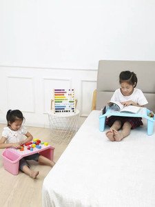 早教桌宝宝学习塑料玩具桌多功能写字桌儿童床上小书桌吃饭餐椅子