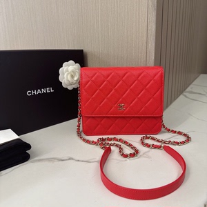 Chanel/香奈儿 难得的红色竖款woc发财包