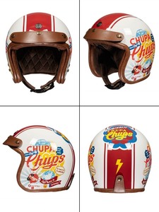 美国TORC联名珍宝珠棒棒糖摩托车半盔复古头盔电动车安全帽