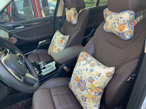 宝马X3专用 汽车抱枕套装，100％纯棉。图案孔雀开屏！4S