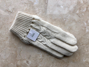 专柜正品 SHIRAI 白井兔羊毛冬季手套白色 70%羊毛