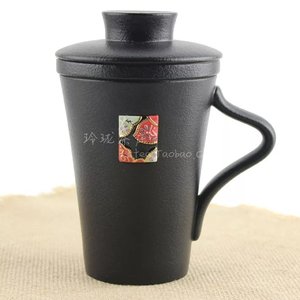 台湾陆宝盖杯 刺绣福寿盖杯 娘子 陶瓷办公杯 茶杯杯盖手绘“