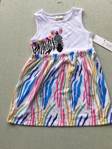 外贸出口童装（小童），上段斑马贴布刺绣，尺码齐全，尺寸表英寸
