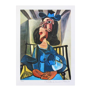 [限500版]毕加索基金会授权版画《戴帽子的女人》正品收藏 仅画芯