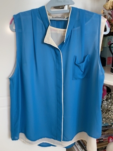 ANNZO雪纺无袖衬衫，165/84A，两件叠穿，海边最佳选
