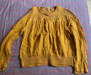 优衣库U系列衬衣打底衫。黄色短裤，买了洗了就没穿过。