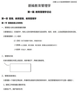 新编教育管理学【吴志宏】  重点笔记  高效学习，可自行打印