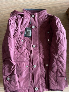 劲霸棉衣夹克，中长款，170/92A，暗紫红，升温棉