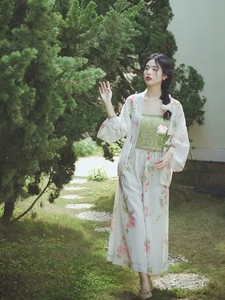 南风谷《花枝春野》改良汉服女复古中国风套装日常汉元素上衣夏季