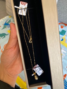 香港瑞宝 珠宝品牌  包金项链    18KGP  合成金