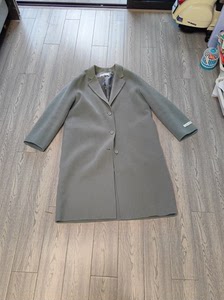 韩国ID羊毛大衣豆绿色