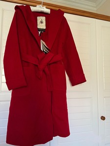 卓雅joray专柜正品红色双面羊毛大衣6码，买来6580，百
