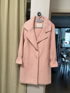 拉贝缇拉夏贝尔旗下粉色大衣外套借优衣库hm，s码，很宽松，包