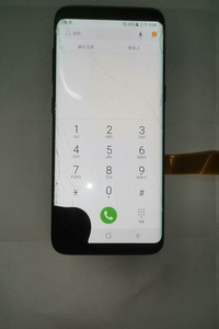 s8屏G9500 三星原装带框黑点屏 面裂，正常使用，本图实