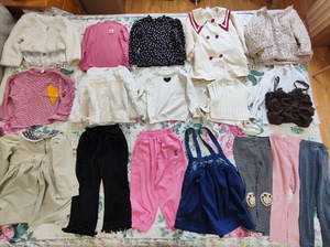 女童18件春秋衣服套装打包，110码，有合适来拍，整体都干净