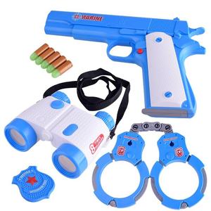 儿童男孩射击对战玩具手枪可发射软子弹望远镜手铐过家家警察套装