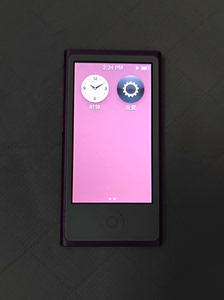 苹果 ipod nano7 玫瑰红色，屏幕有贴膜，