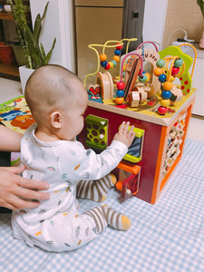 美国B.toys比乐儿童婴儿益智百宝箱木质绕珠玩具