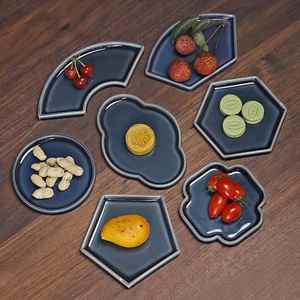 小号陶瓷中日式复古风坚果水果零食下午茶糕点心托盘碟子创意拼盘