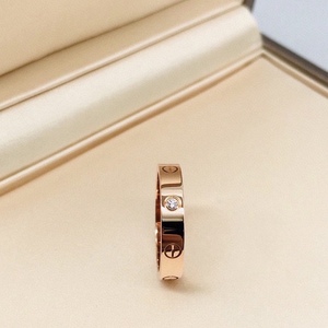 [9.8新]Cartier卡地亚玫瑰金窄版单钻戒指50号公价1.82W