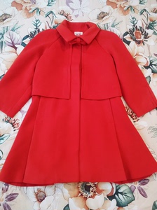 卓雅专柜正品红色羊毛外套大衣 6码❤️全新带吊牌，带桔调的红
