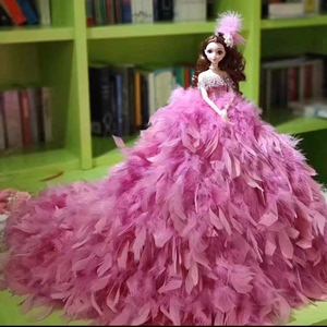 华丽可爱芭比婚纱娃娃女孩子玩具摆设道具粉色少女心