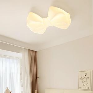 奶油风现代简约卧室吸顶灯创意设计蝴蝶结女孩儿童房护眼LED灯具