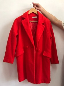 雅奴天使橘红色大衣外套，专柜买的，M码160，120斤内可穿