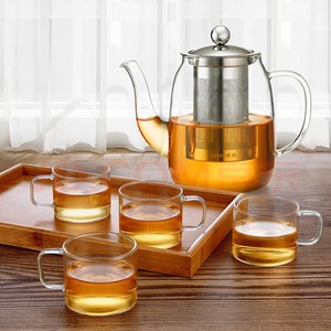 绿珠lvzhu850ml玻璃茶具整套一壶四杯一茶盘泡茶壶煮茶