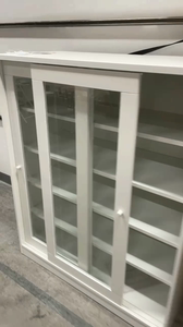 宜家斯维德玻璃门橱柜置物架置物柜简易100×123白色原价9