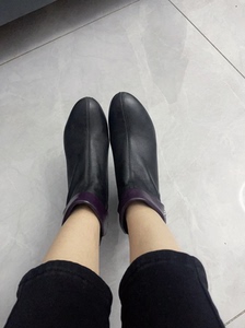 千佰莉女靴新款时装靴方跟增高跟时尚休闲潮酷短靴黑色｜商场同款