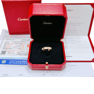 【99新】Cartier卡地亚C DE18k玫瑰金单钻56码男女士戒指专柜正品