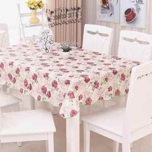 卓台软圆桌桌布防水防烫塑料茶几布餐桌垫pvc正长方形台布小碎花
