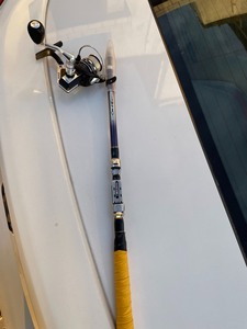光威小海竿，抛竿，2.1米，适合打串钩，加一个纺车轮，渔轮品