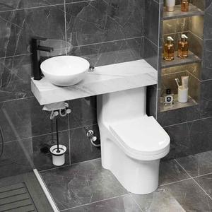 卡恩曼马桶小户型卫生间带洗手盆一体岩板台面柜组合洗手池坐便器