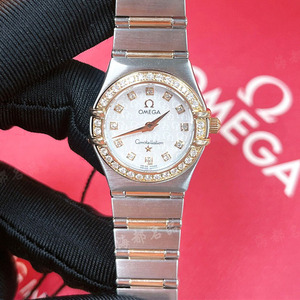 一口价98新欧米茄公价4.6万原镶钻星座系列间金瑞士腕表女士手表