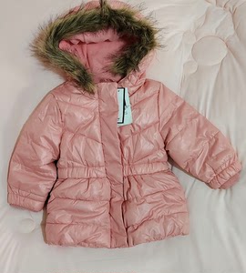 GAP全新正品女童冬季棉服新款童装中长款宝宝加厚冬装洋气外套