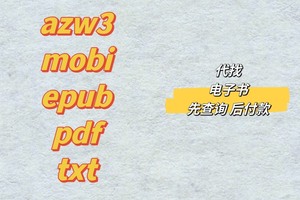 电子书代找 pdf/epub/azw3/mobi等格式材料