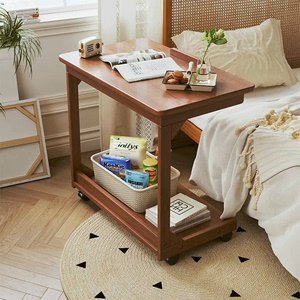 【厂家直销】小茶几客厅家用可移动翻盖实木边几沙发床边边桌学习