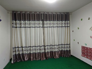 馨兰芙曼窗帘，飘窗半遮光布帘，卧室阳台窗帘，印花布料长帘，辉